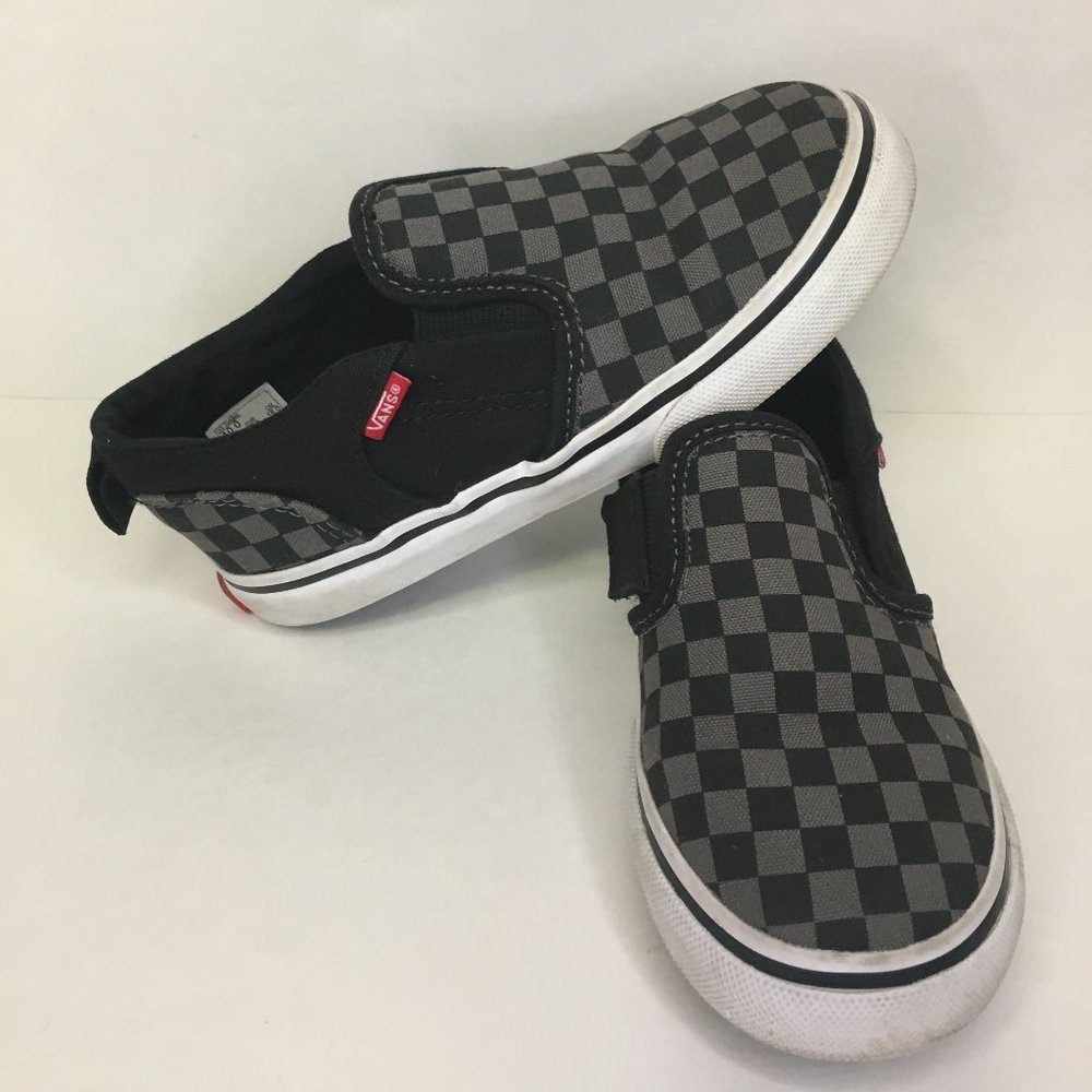 Checkered Vans Black and gray size 10 toddler little boys